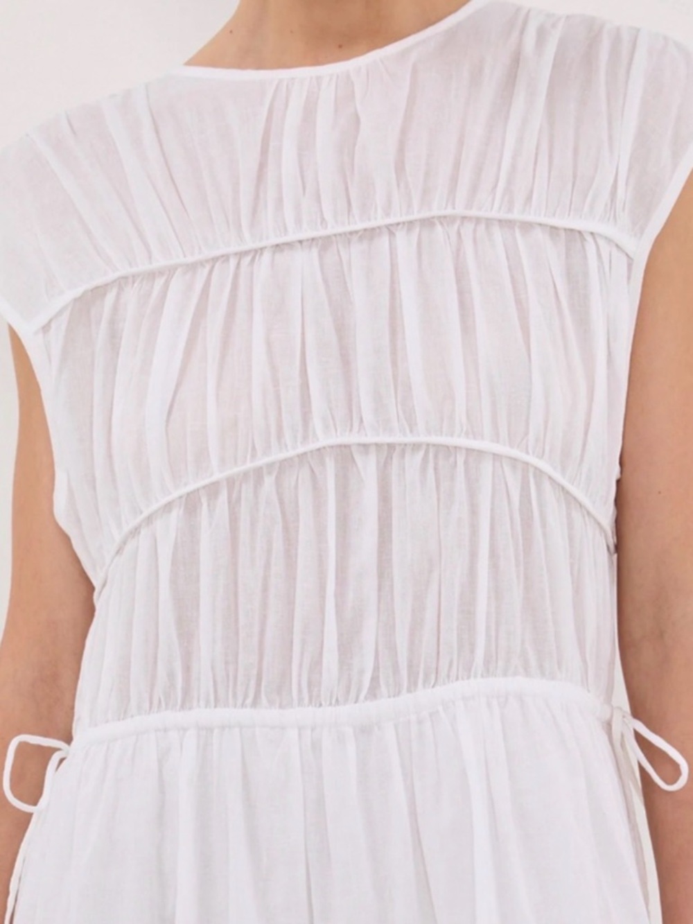 NWT DISSH White Sleeveless Tiered Maxi Dress - Picture 6 of 9